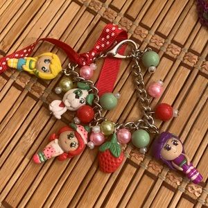 Strawberry Shortcake & Characters Polymer Clay Bracelet.